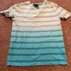 Striped Blue Gradient Pocket Tee